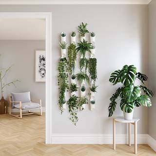 Muurvaas Floralink (set van 3) polypropeen/staal - wit