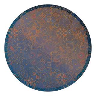 Fotobehang Ornament latexinkt/vlies - bronskleurig/blauw