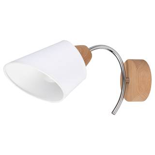 Applique murale Mette Wood I Tissu mélangé / Chêne massif - 1 ampoule