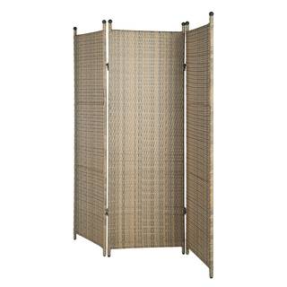 Paravent Vanto Stahl / Polyrattan - Braun