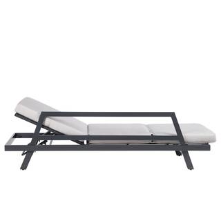 Gartenbank Ranco Aluminium / Polyester - Dunkelgrau / Hellgrau