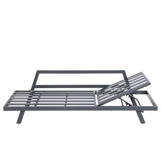 Gartenbank Ranco Aluminium / Polyester - Dunkelgrau / Hellgrau