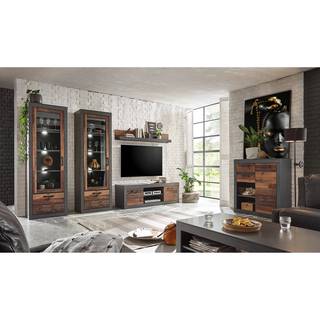 Wandplank Buzan oudhouten look/antracietkleurig