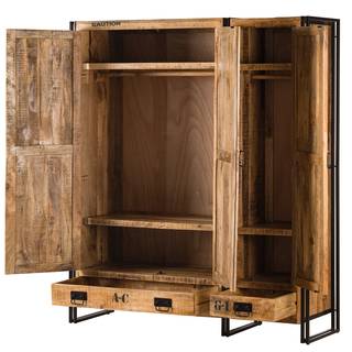 Armoire Iron II Marron - Bois massif - 172 x 200 x 50 cm
