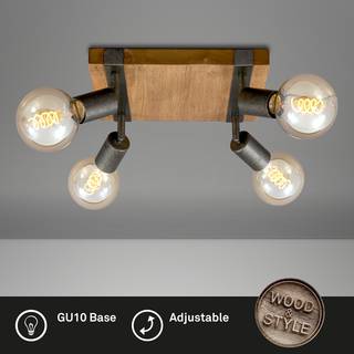 Plafondlamp Wood Basic ijzer - 4 lichtbronnen