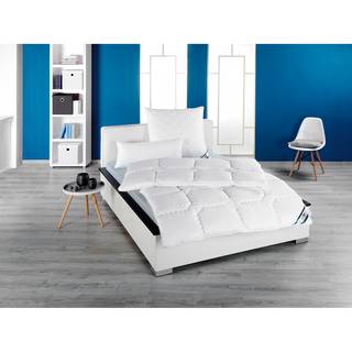 Steppbett Kansas Polyester - Weiß - 200 x 200 cm