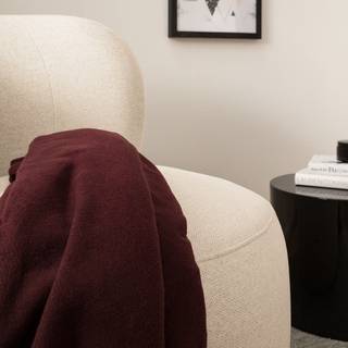 Fauteuil LOVELOCK geweven stof - Geweven stof Deran: Crèmekleurig