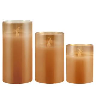 Wachskerze Classy  Golden (3er-Set) Wachs / Glas - 3-flammig