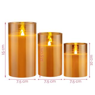 Wachskerze Classy  Golden (3er-Set) Wachs / Glas - 3-flammig