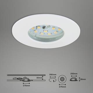 LED-Einbauleuchte  Attach One Polycarbonat / Eisen - 3-flammig