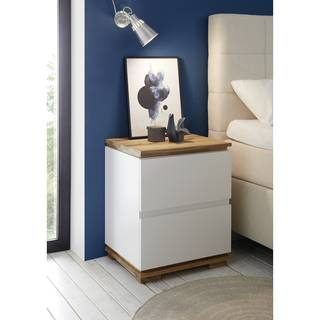 Nachtkastje Hindley Wit - Massief hout - Plaatmateriaal - 48 x 59 x 40 cm