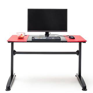 Bureau gamer mcRacing Basic 8 Imitation carbone / Noir et rouge - Largeur : 120 cm