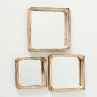 Spiegel Mambo (3-delig) Paulowniahout/spiegelglas - natuurlijk