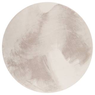 Hochflorteppich Alice I Polyester - Lichtgrau - Durchmesser: 100 cm
