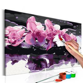 Schilderen op Nummer - Paarse Orchidee canvas - Roze