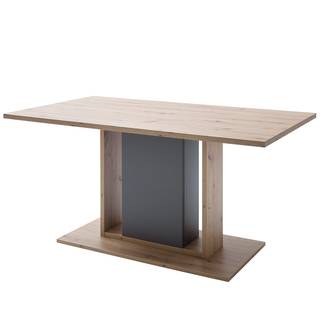 Table Laxou Imitation planches de chêne / Gris mat