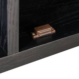 TV-Lowboard CANEE 2 Türen Wiener Geflecht / Echtholzfurnier - Natur / Eiche Schwarz