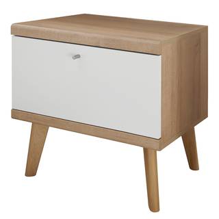 Nachtkommode Lindry Weiß - Holzwerkstoff - 54 x 50 x 40 cm