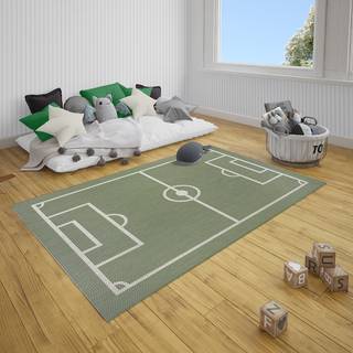 Teppich Fußballfeld II Polypropylen - Grün - 80 x 150 cm