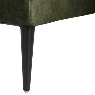 Ecksofa GAILLON mit Longchair Microfaser Cori: Dunkelgrün - Longchair davorstehend rechts
