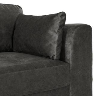 Ecksofa GAILLON mit Longchair Microfaser Cori: Dunkelgrau - Longchair davorstehend links