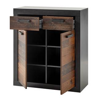 Commode Buzan III Imitation bois recyclé / Anthracite