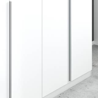 Drehtürenschrank Alabama Alpinweiß - 91 x 229 cm - Basic - 2 Spiegeltüren