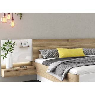 Bettanlage Villepail Weiß - Braun - Holzwerkstoff - 305 x 99 x 212 cm