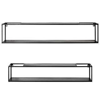 Open wandkast Lancieux II Zwart - Metaal - 85 x 17 x 17 cm