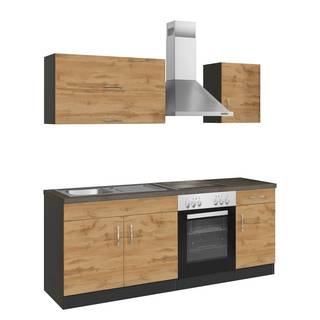 Keukenblok Sorrento I Eikenhoutlook wotan/Grafiet - Met elektrische apparatuur
