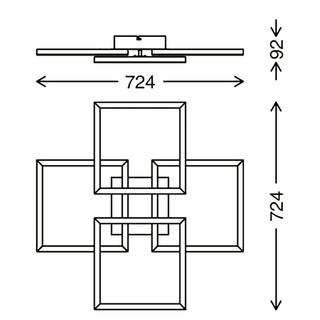 Deckenleuchte Frame III Polycarbonat / Eisen - 1-flammig
