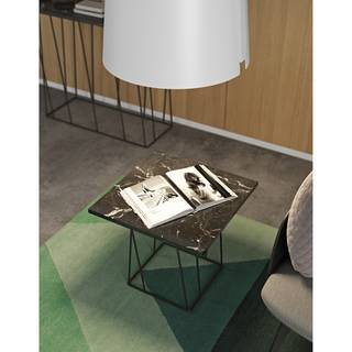Bijzettafel Helix marmer/metaal - Zwart