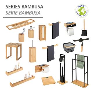 Stand WC-Garnitur Bambusa Stahl / Bambus - Schwarz