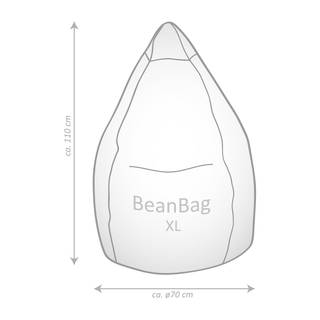Beanbag Fluffy XL Groen - Textiel - 70 x 110 x 70 cm