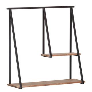 Étagère murale Haina Acacia massif / Métal - Acacia / Anthracite