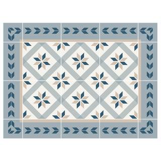 Tischset Fliesen II (4er-Set) Vinyl - Blau