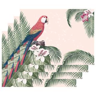 Tafelset Colonial Parrot (set van 4) vinyl - roze