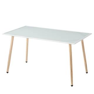 Ensemble de jardin Hawi I (5 éléments) Verre de sécurité / Acier - Blanc / Imitation chêne Sonoma