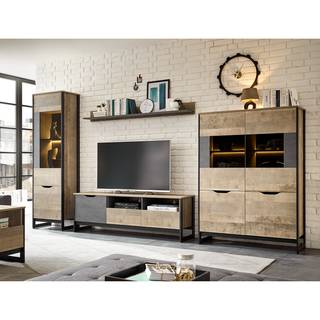 Buffet haut Cocody Imitation chêne Montana / Gris