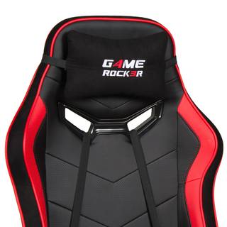Chaise gamer Game-Rocker G-30 XXL Imitation cuir et microfibre / Nylon - Rouge / Noir