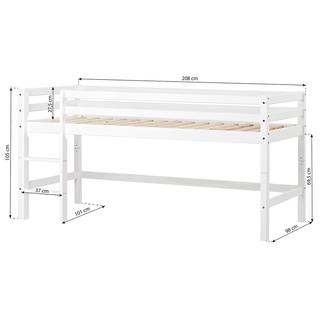 Halfhoog bed Fairytale Knight I 90 x 200cm - Zonder matras - Met ladder