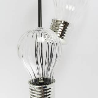 Drievoudige solar-tuinprikker Light Bulb transparant glas/ijzer - zwart