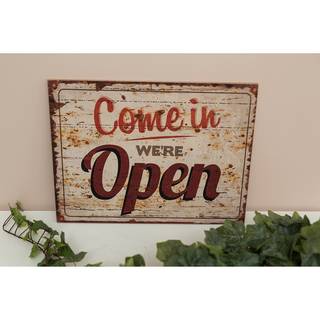 Schild Open Tanne - Beige