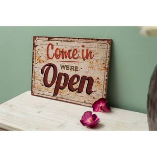 Schild Open Tanne - Beige