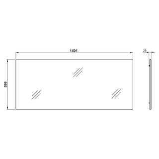 Spiegel Utah Weiß - Breite: 140 cm