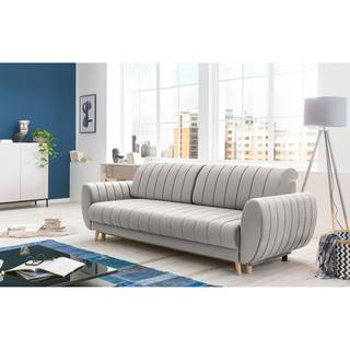 Canapé convertible Cachi Tissu - Tissu Madje: Gris clair