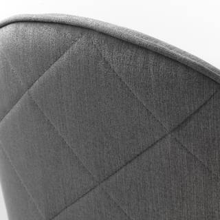 Sedia con braccioli Delvin (2) Tessuto / Metallo - Grigio / Nero