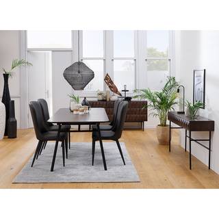 Eettafel Dax fineer van eikenhout/metaal - donkerbruin eikenhout/zwart