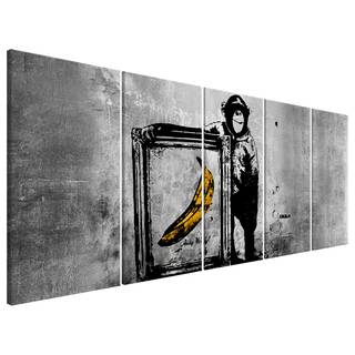 Afbeelding Monkey with Frame (Banksy) canvas - meerdere kleuren - 225 x 90 cm