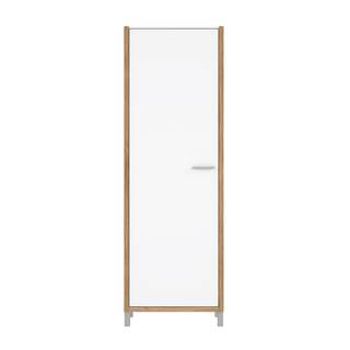 Garderobekast Boyd wit/eikenhouten look